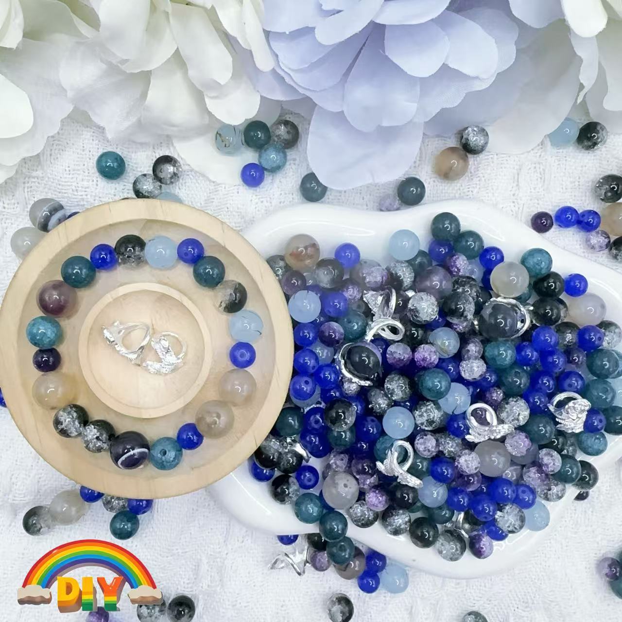 ⟬🌈A783⟭未来都市-高品質 瑪瑙×ガラス10mm×8mm(❁´◡`❁)2.2